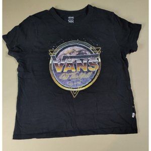 Vans Black Galaxy Semi Crop Top Sz M